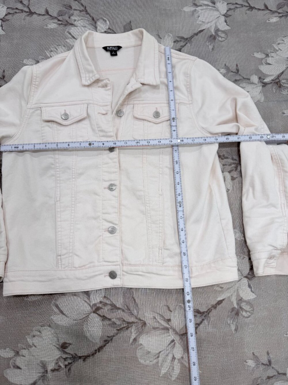 Buffalo David Bitton Blush Pink Stretch Denim Trucker Jacket M - Picture 11 of 16